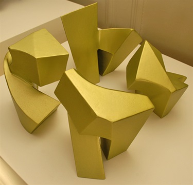 Janik Bouchette, Mes Quatre Moi, steel, zinc, paint, 28 x 25 x 25 cm. Courtesy of Defiance Gallery.