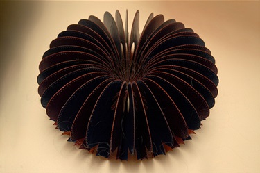 Lucie Verhelst, Sarah's Piece, tissue paper, varnish, PVC sheeting, monofilament, 25 x 14 cm.