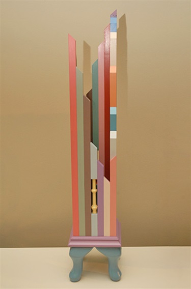 Nuha Saad, New Ornament 4, paint, wood, 75 x 14 x 14 cm.