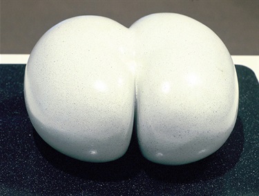 Ivana Perkins, Lodoidea - Seed Pod, marble stone composite, granite, 15 x 26 cm. Courtesy of Australian Art Resources.
