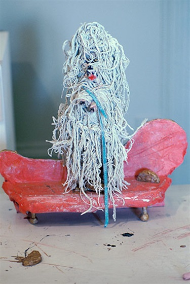 Rodney Pople, So Pretty, wood, goat hair, canvas, gesso, paint, 55 x 40 x 20 cm. Courtesy of Australian Galleries.