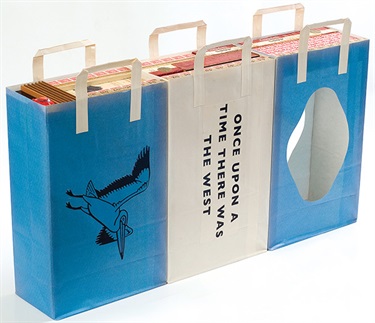 James Powditch, Once upon a time there was the west, paper, timber, cloth, plastic, 76 x 46 x 14 cm.