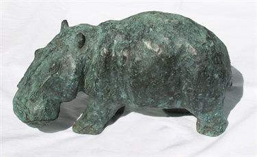Nicholas Solomon, Hippopotamus, bronze, 20 x 15 x 8 cm.