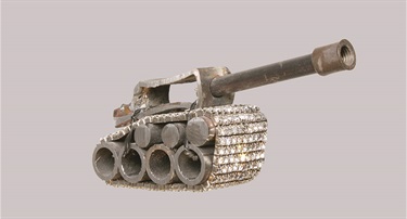 Angela Schilling, The Visitor, steel, rhinestone bracelet, 6 x 13 x 3 cm.