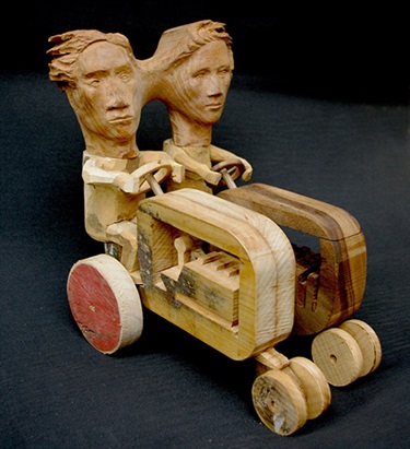 Hobart Hughes, Traction, wood, 30 x 25 x 20 cm. Courtesy of Damien Minton Gallery.