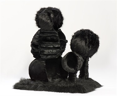 Kathy Temin, Small Black Garden, wood, steel, synthetic fur and filling, 80 x 70 x 43 cm. Courtesy of Roslyn Oxley9 Gallery.