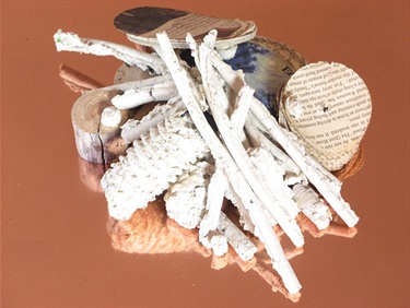 Pia Larsen, First Principles, copper, paper, wood, 30 x 30 x 12 cm. Courtesy of Damien Minton Gallery.