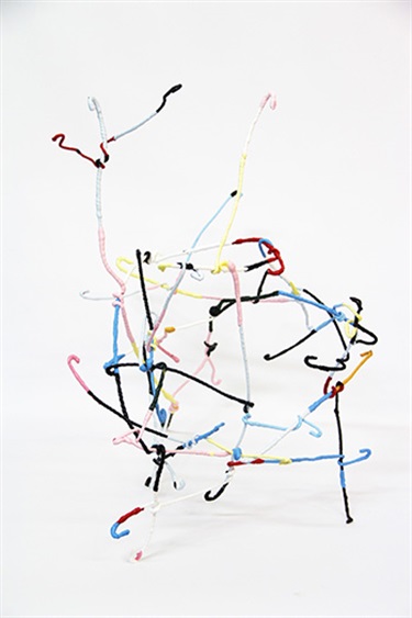 Huseyin Sami, Tangled Bliss 2011, household paint, wire, 45 x 45 x 50 cm. Courtesy of Sarah Cottier Gallery.