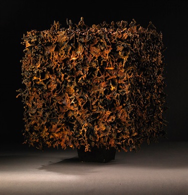 Bronek Kozka, But When I Became a Man, iron, wood, paint, styrofoam, plastic, 34 x 34 x 46 cm. Courtesy of Belt Gallery and MARS Gallery.