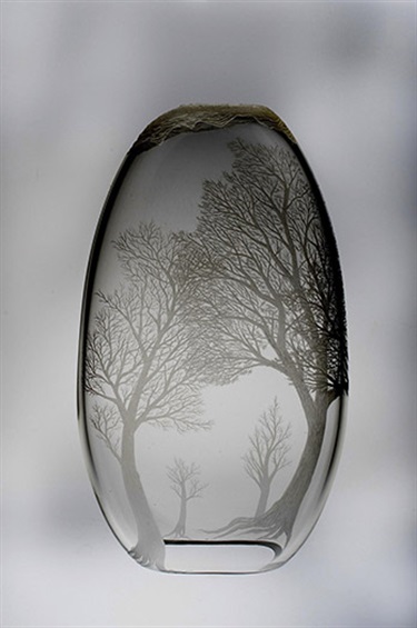 Kayo Yokoyama, Homeland - Valley View, glass, found object, 54 x 23 x 13 cm. Courtesy of Keith Rowe Gallery.