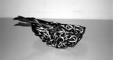 Nigel Harrison, Excogitate, stainless steel, 40 x 20 x 27 cm. Courtesy of Artereal Gallery.