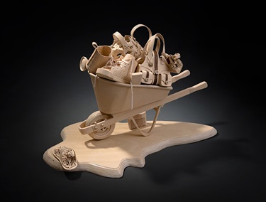 Sherrie Knipe, After the Deluge, plywood, pine veneer, cotton, 70 x 41 x 18 cm. Courtesy of Stella Downer Fine Art.