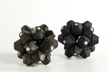 Donna Marcus, Khrushchev + Nixon, plastic, brass, SLC print, 15 x 15 x 30 cm. Courtesy of Dianne Tanzer Gallery + Projects.