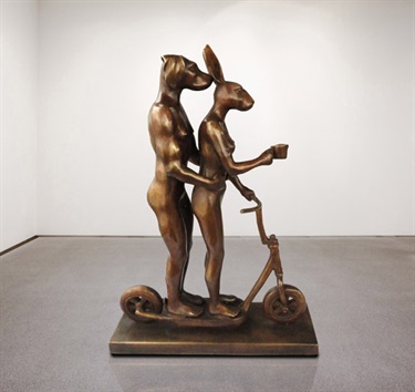 Gillie and Marc Schattner, Scooter Riders, bronze, 56 x 40 x 14 cm.