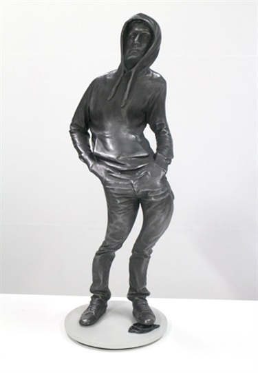 Louis Pratt, Yea I Know, fibreglass, steel, graphite, 80 x 27 x 36 cm.