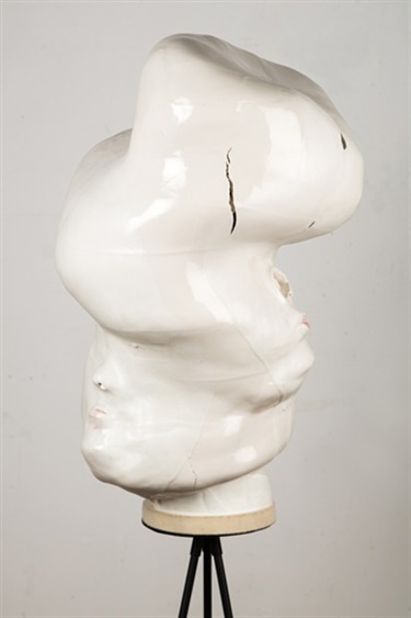 Michelle Ussher, Geyron, glazed porcelain, epoxy putty, steel, 54 x 23 x 13 cm. Courtesy of KalimanRawlins.