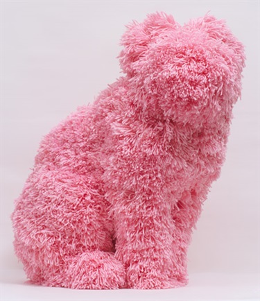 Troy Emery, Woolly Woofter, polyurethane, acrylic yarn, glue, pins, 62 x 45 x 37 cm. Courtesy of Martin Browne Contemporary.