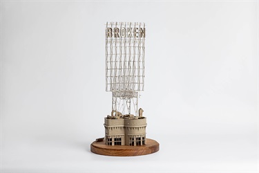 Daniel Agdag, The Bends, cardboard, 30 x 30 x 50 cm. Appears courtesy of MARS Gallery, Melbourne. Photo: Jacquie Manning.