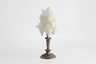 Ruth Ju-shih Li, Florilège IX, wax, cotton, sandalwood oil, found object, 39 x 18 x 18 cm. Photo: Jacquie Manning.