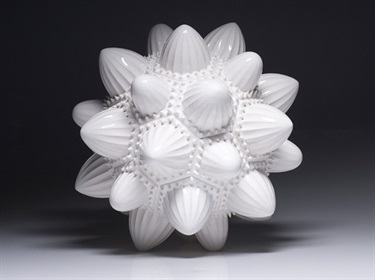 Donna Marcus, Extract, ceramic, stainless steel, silicone, 40 x 40 x 40 cm. Courtesy of Diane Tanzer Gallery + Projects.